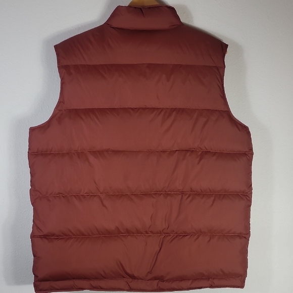 Lands End Men Down Feather Puffer Vest Size L Snap Button Pocket Outdoor Quilted - Picture 9 of 11